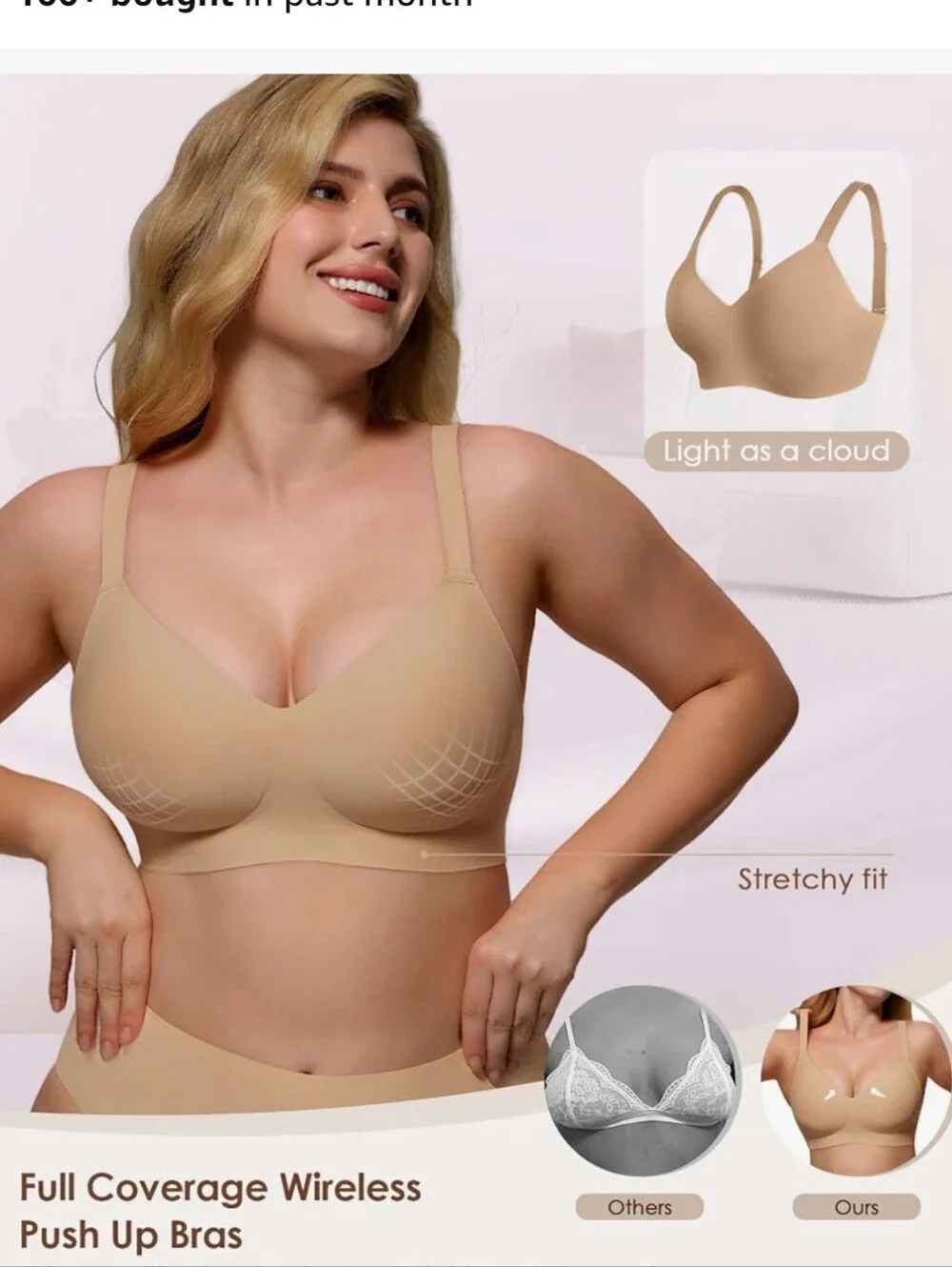 NWT As Fairy Wireless Bras for Women Full Coverage Seamless T-Shirt Size 36DD